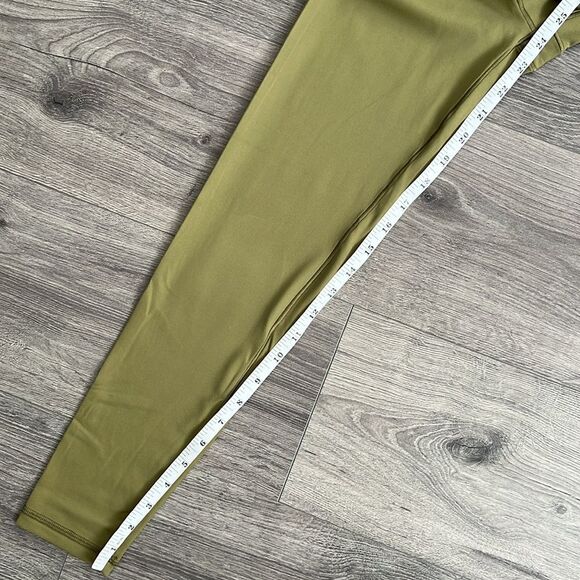AERIE REAL ME Xtra Crossover Ruffle Legging Small Olive Green Activewear NWT - Picture 8 of 8